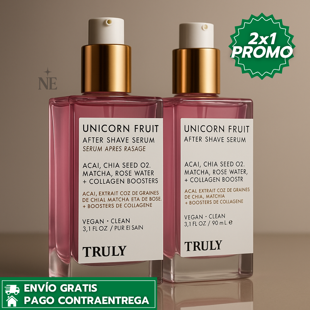 Oferta Especial 2x1: Truly™ ORIGINAL - Unicorn Fruit: Sérum que Calma, Hidrata y Aclara tras el Afeitado