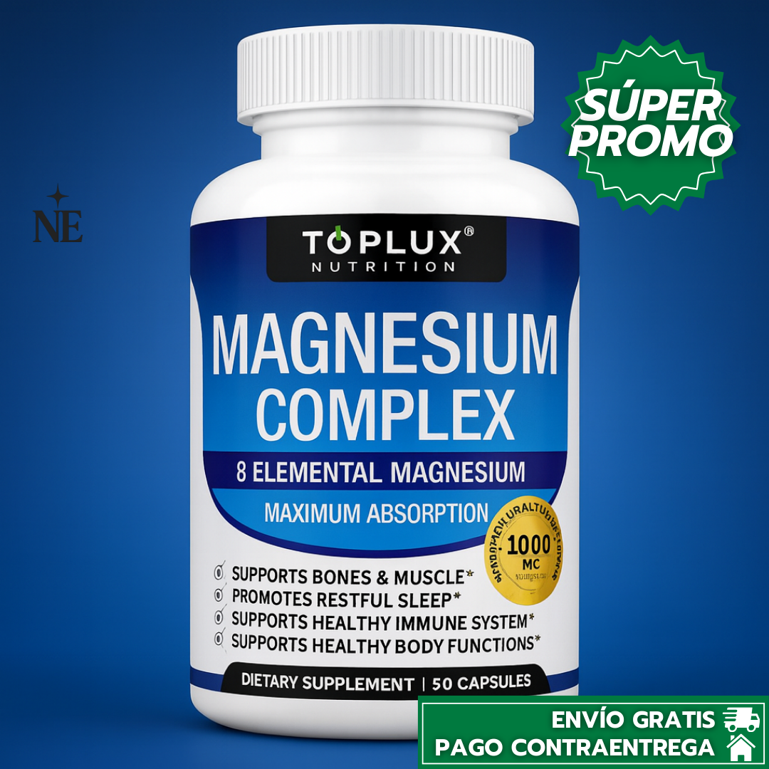 Magnesium Complex™: Suplemento Avanzado con 8 Tipos de Magnesio para Fortalecer Músculos, Mejorar el Sueño y Potenciar el Bienestar Integral