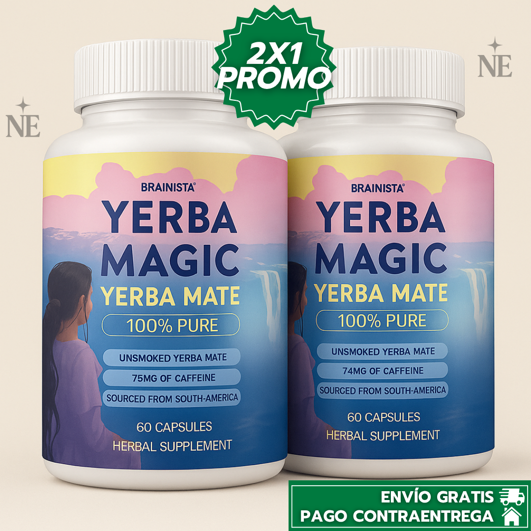 Oferta Especial 2x1: Yerba Magic™ - Cápsulas de Yerba Mate con Cafeína Natural para Energía y Enfoque Sostenido