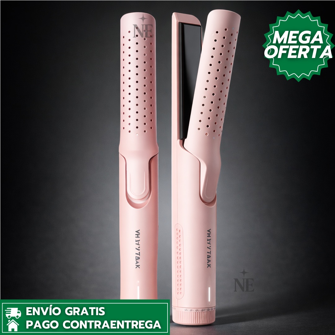 L'ange Hair Le Duo 360°: Herramienta 2-en-1 que alisa y riza con flujo de aire frío, fijando el peinado y eliminando el frizz