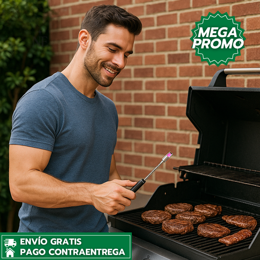 FlameX™: Encendedor eléctrico recargable con cuello flexible y chispa a prueba de viento.