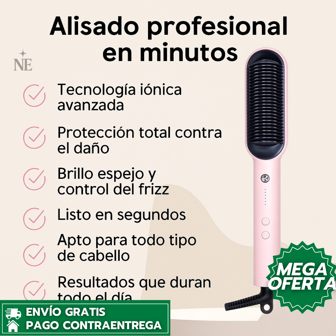 TYMO RING™: Cepillo Alisador Rápido que Deja tu Cabello Suave, Brillante y Sin Frizz