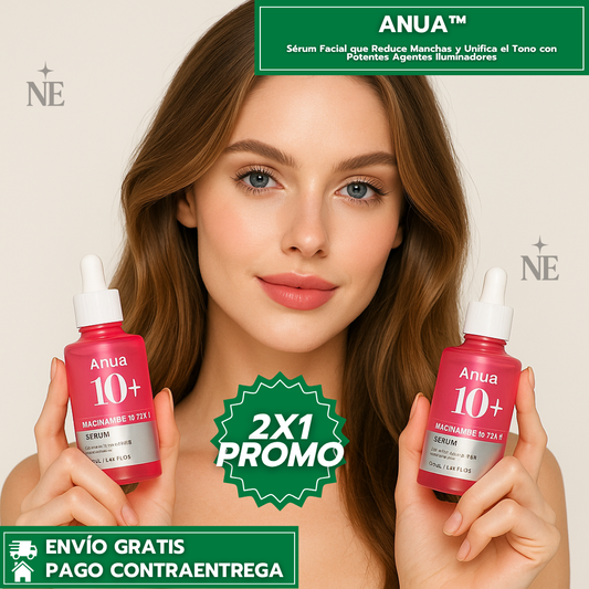 Oferta especial 2x1 ANUA™: Suero Facial Iluminador que Reduce Poros y Revive la Luminosidad Natural