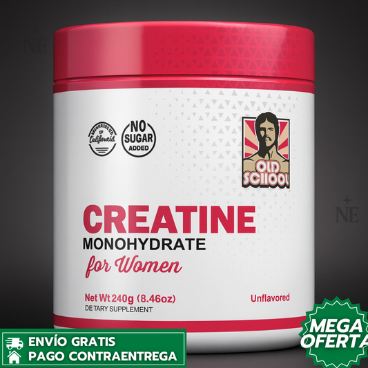Old School Creatina™: Creatina en Polvo para Mujeres Especial BBL para Aumentar Glúteos y Busto