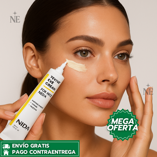 Oferta Especial: 2x1 NIDA REVIVE™: Crema Rejuvenecedora para Ojos, Cara y Cuello con Efecto Luminoso y Antiedad