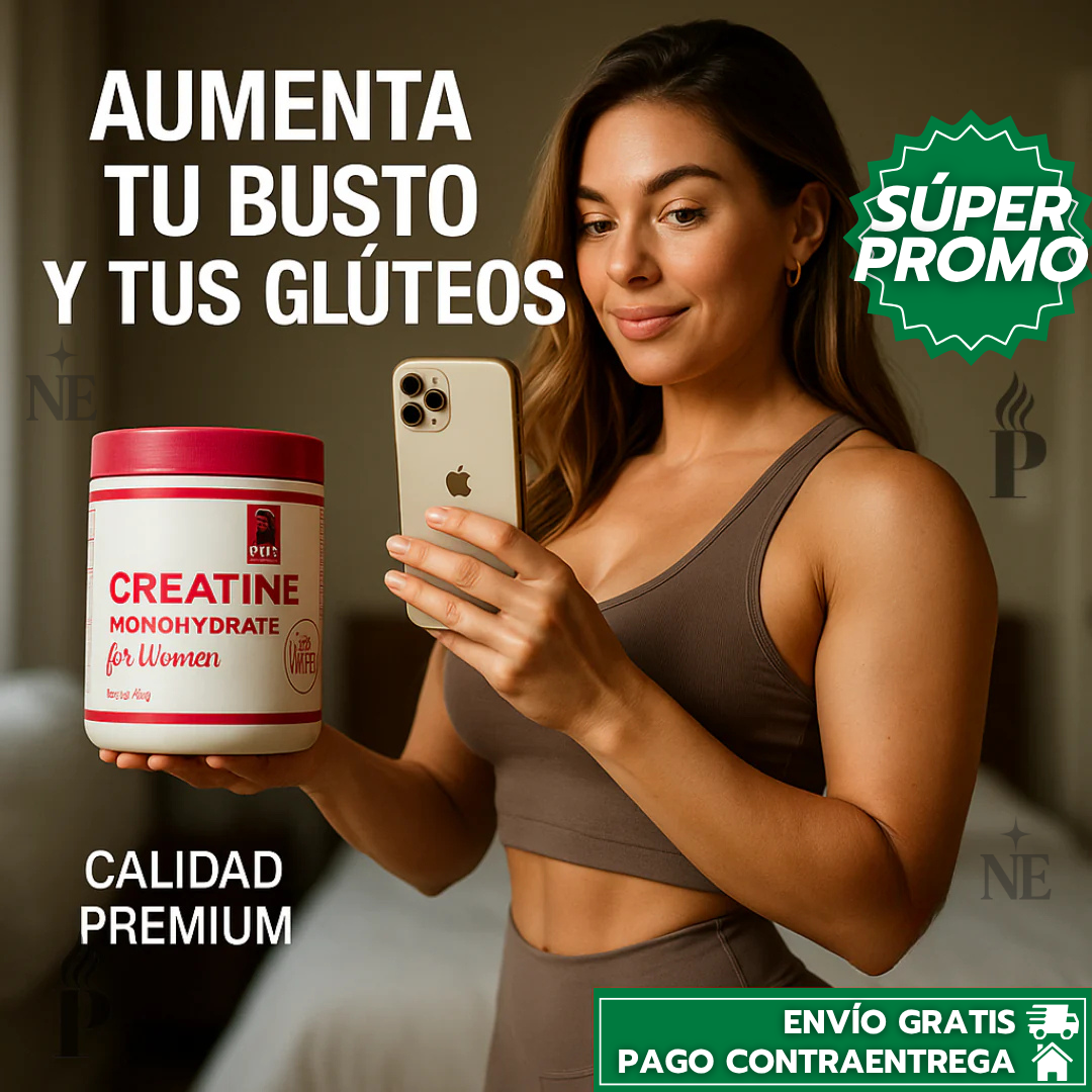 Old School Creatina™: Creatina en Polvo para Mujeres Especial BBL para Aumentar Glúteos y Busto