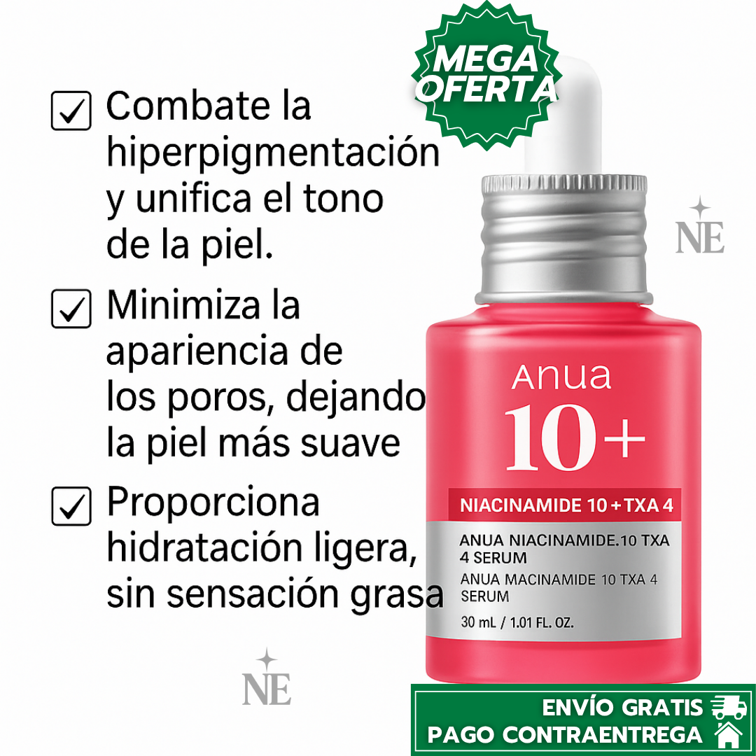 Oferta especial 2x1 ANUA™: Suero Facial Iluminador que Reduce Poros y Revive la Luminosidad Natural