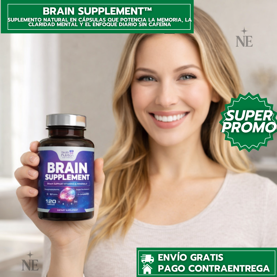 BRAIN SUPPLEMENT™: Suplemento Natural en Cápsulas que Potencia la Memoria, la Claridad Mental y el Enfoque Diario sin Cafeína