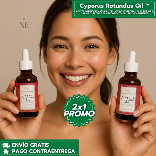 Oferta Especial 2x1: Cyperus Rotundus Oil™ - Aceite Inhibidor Natural del Vello que Suaviza y Reduce el Crecimiento en Mujeres