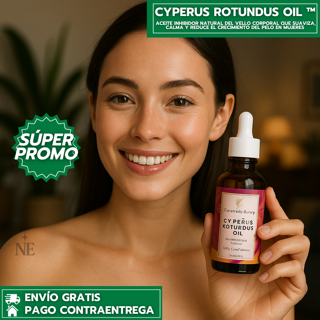 Cyperus Rotundus Oil™: Aceite Inhibidor Natural del Vello que Suaviza y Reduce el Crecimiento en Mujeres