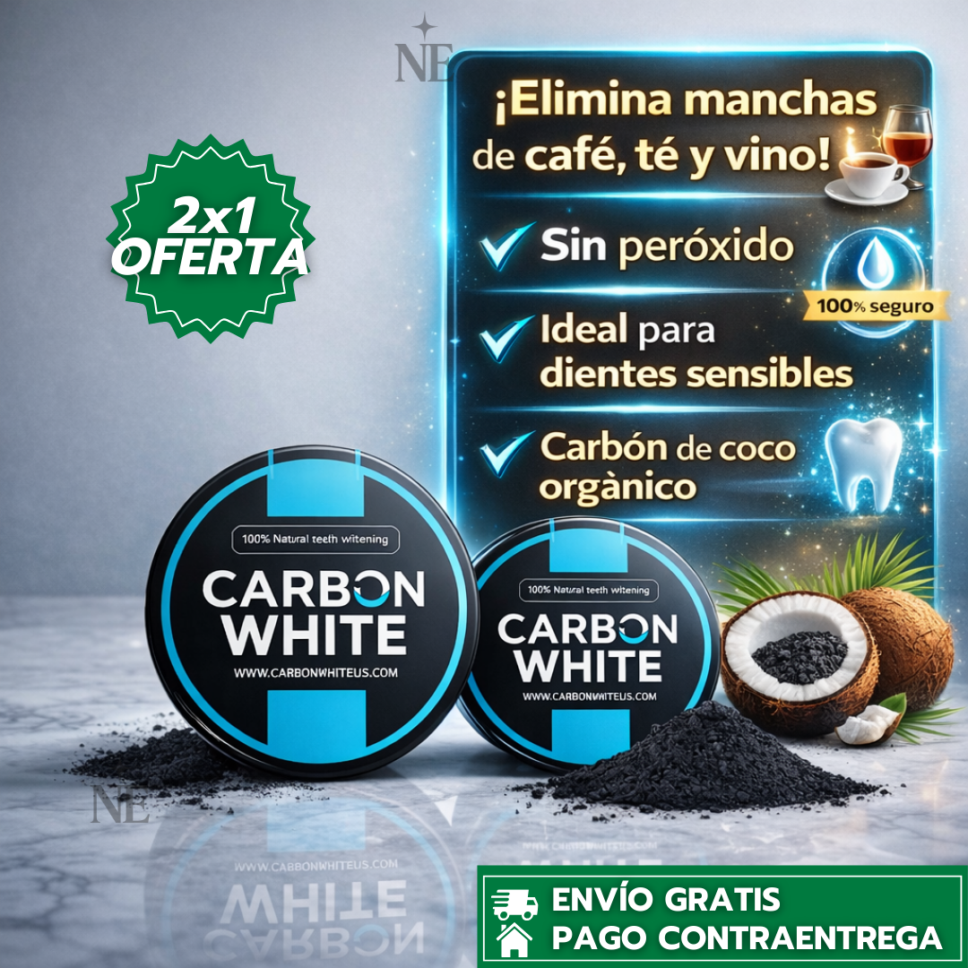 CARBON WHITE™: Polvo Blanqueador con Carbón de Coco que Elimina Manchas sin Sensibilidad