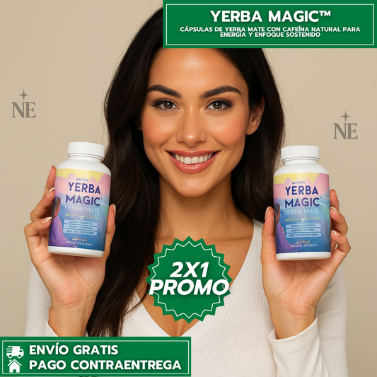 Oferta Especial 2x1: Yerba Magic™ - Cápsulas de Yerba Mate con Cafeína Natural para Energía y Enfoque Sostenido