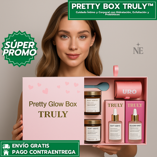 Oferta Especial 6x1: Pretty Box Truly™ - Cuidado Íntimo y Corporal con Hidratación, Exfoliación y Probióticos